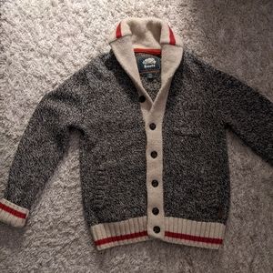 Roots Cabin Shawl Sweater. Medium.